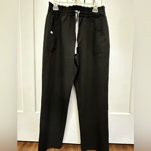 Figs wide leg black scrub pants